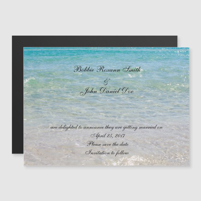 Ocean Blue Save the date Magnetic Invitation (Front/Back)