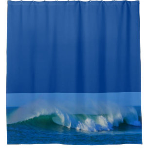 Ocean blue shower curtain customised.