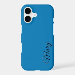 Ocean Blue Solid Colour Minimalist Elegant Name