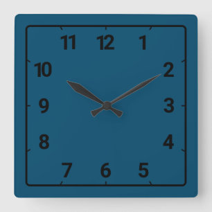 Ocean blue square wall clock