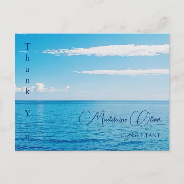 Ocean Blue Summer Scene Thank You  Postcard (Front)