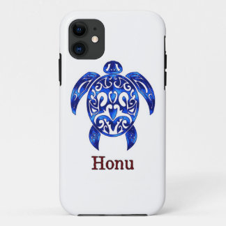 Ocean Blue Tribal Hawaiian Sea Turtle Case-Mate iP iPhone 11 Case