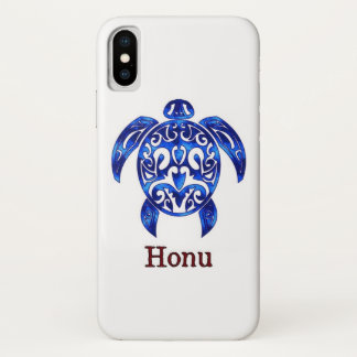 Ocean Blue Tribal Hawaiian Sea Turtle iPhone X Case