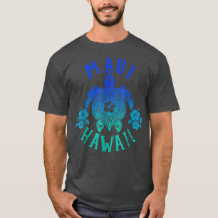 Ocean Blue Tribal Maui Hawaii Sea Turtle Summer Va T-Shirt
