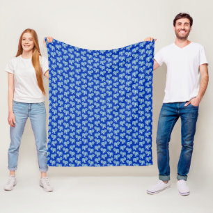 Ocean Blue Tribal Tattoo Manatees Fleece Blanket
