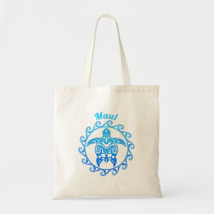 Ocean Blue Tribal Turtle Maui Tote Bag