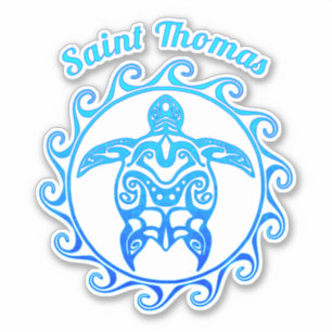 Ocean Blue Tribal Turtle Saint Thomas