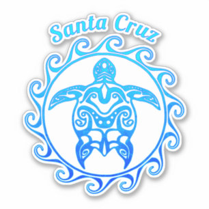 Ocean Blue Tribal Turtle Santa Cruz