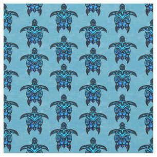 Ocean Blue Tribal Turtles Fabric