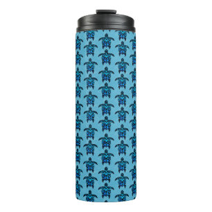 Ocean Blue Tribal Turtles Thermal Tumbler