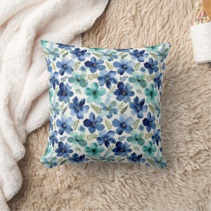 Ocean Blue Tulip Waves Cushion