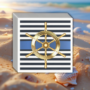 Ocean Blue Under the Sea Kawaii Whale Baby Shower Napkin