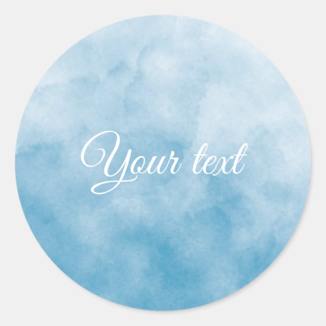 ocean blue watercolor background backdrop wrapping classic round sticker (Front)