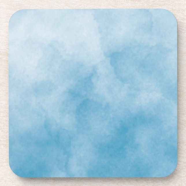 ocean blue watercolor background backdrop wrapping coaster (Front)