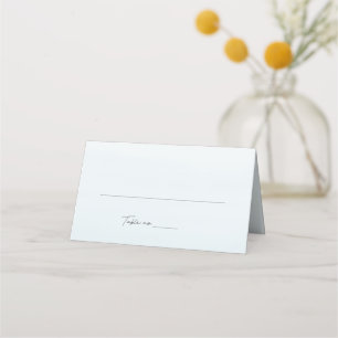 Ocean blue watercolor destination wedding place card