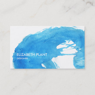 Ocean Blue Watercolor Splatter Business Card