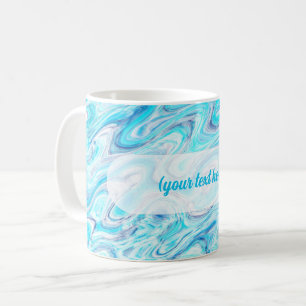 Ocean Blue Wave Marble Texture Abstract Liquid Coffee Mug