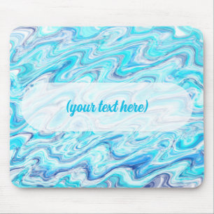 Ocean Blue Wave Marble Texture Abstract Liquid Mouse Mat