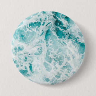 Ocean Blue Waves 7.5 Cm Round Badge
