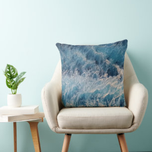 Ocean Blue Waves Cushion