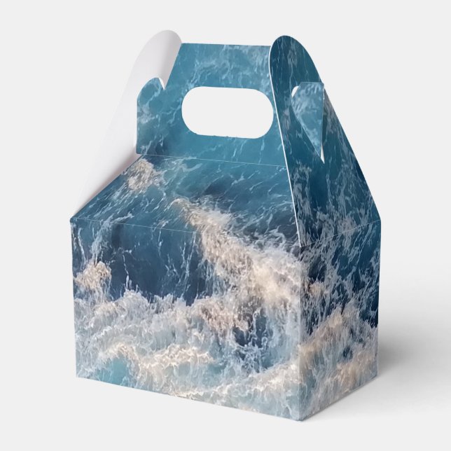 Ocean Blue Waves Favour Box (Front Side)