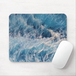 Ocean Blue Waves Mouse Mat