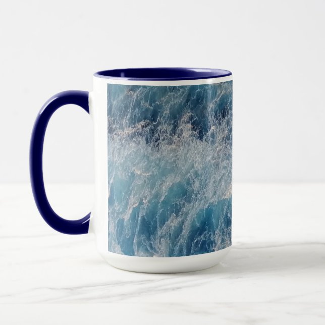 Ocean Blue Waves Mug (Left)