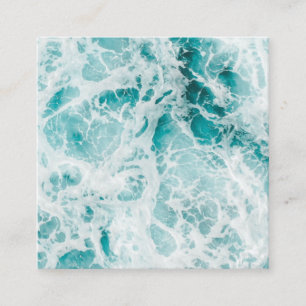 Ocean Blue Waves Square Business Card