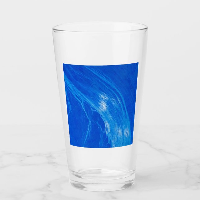 Ocean Blue Waves Summer Time Glass (Front)