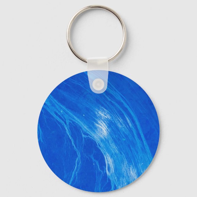 Ocean Blue Waves Summer Time Key Ring (Front)