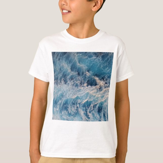 Ocean Blue Waves T-Shirt (Front)
