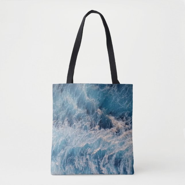 Ocean Blue Waves Tote Bag (Front)