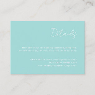 Ocean Blue Wedding Details Enclosure Card