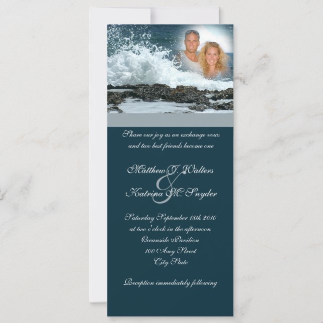 Ocean Blue Wedding Invitation (Front)