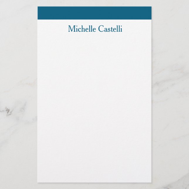 Ocean Blue & White Professional Unique Classical Stationery (Front)