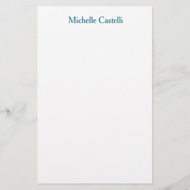 Ocean Blue & White Professional Unique Classical Stationery (Front)
