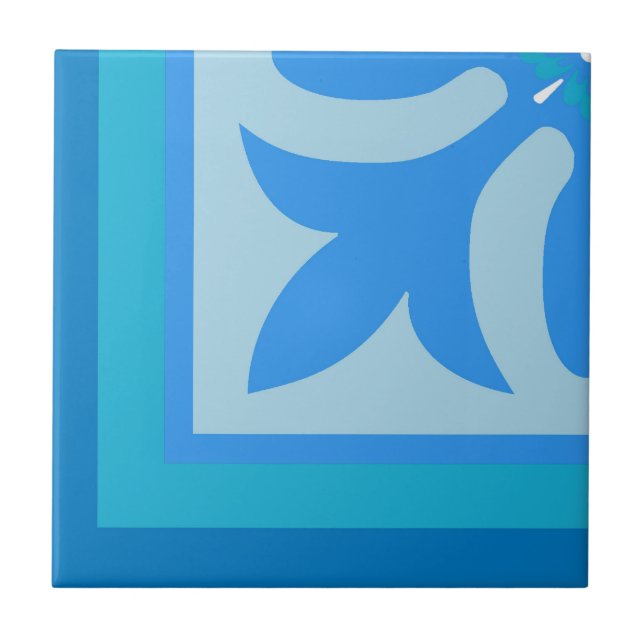 Ocean blues colours quarter feature tile (Front)