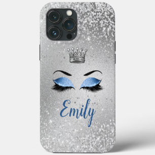 Ocean Blush Blue Glitter Eyes Monogram iPhone 13 Pro Max Case