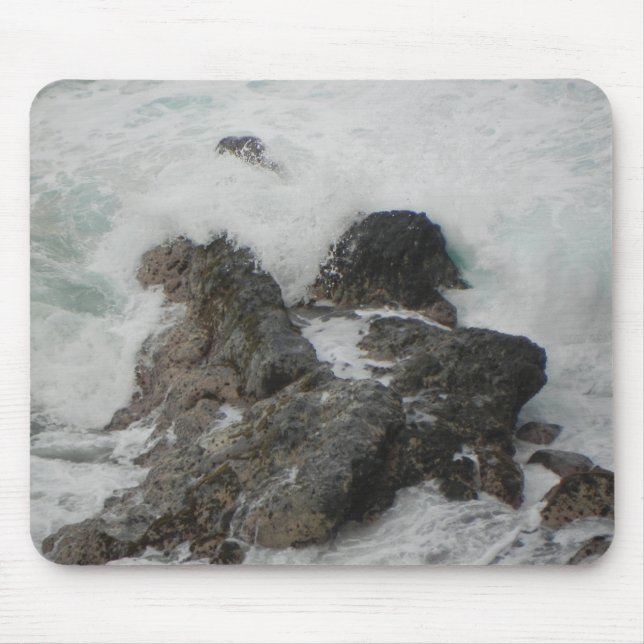Ocean Breaking on the Rocks Mouse Mat (Front)