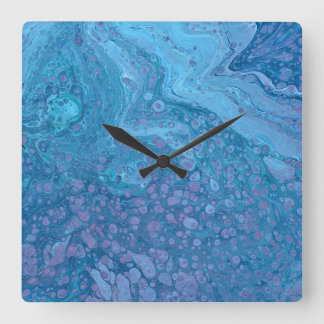 Ocean Breeze 3 Blue Purple Abstract Wall Clock