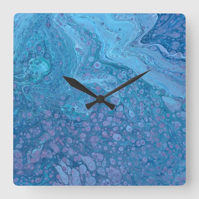 Ocean Breeze 3 Blue Purple Abstract Wall Clock (Front)