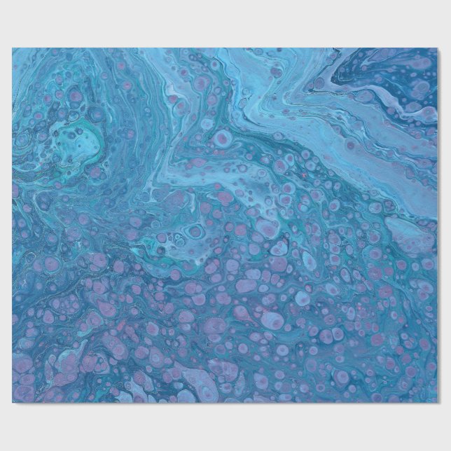 Ocean Breeze 3 Blue Purple Abstract Wrapping Paper (Flat)