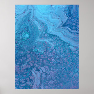 Ocean Breeze 3 Soft Blue Purple Abstract Art Print