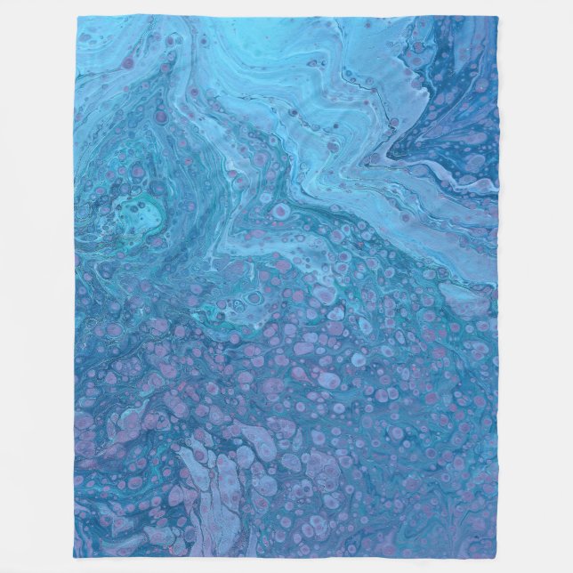 Ocean Breeze 3 Soft Blue Purple Abstract Blanket (Front)