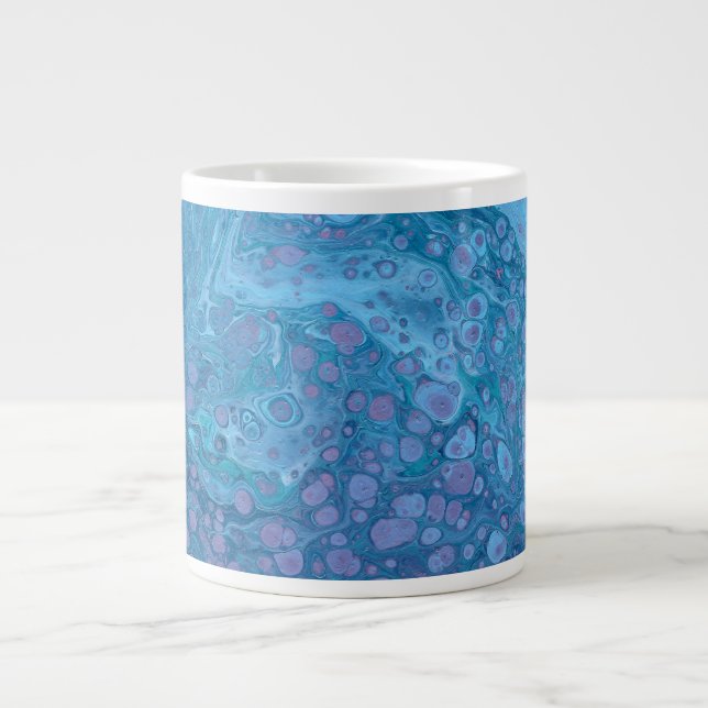 Ocean Breeze 3 Soft Blue Purple Abstract Drink Cup (Front)
