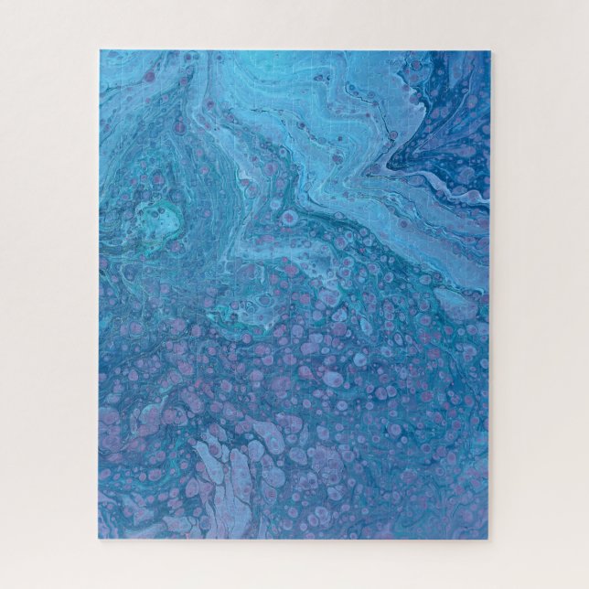 Ocean Breeze 3 Soft Blue Purple Abstract Puzzle (Vertical)
