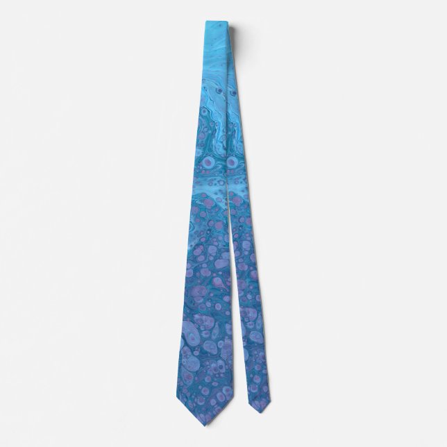 Ocean Breeze 3 Soft Blue Purple Abstract Tie (Front)