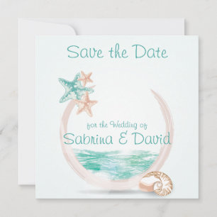 Ocean Breeze Beach Wedding Save the Date