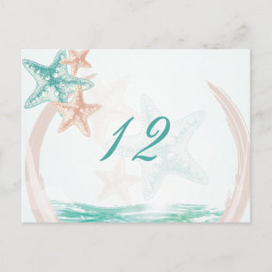 Ocean Breeze Beach Wedding Table Number Postcard