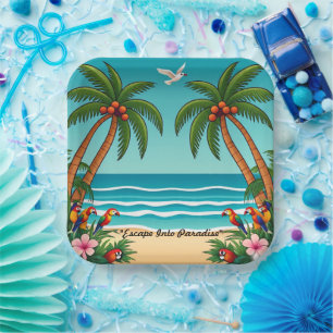 "Ocean Breeze Bliss" Paper Plate